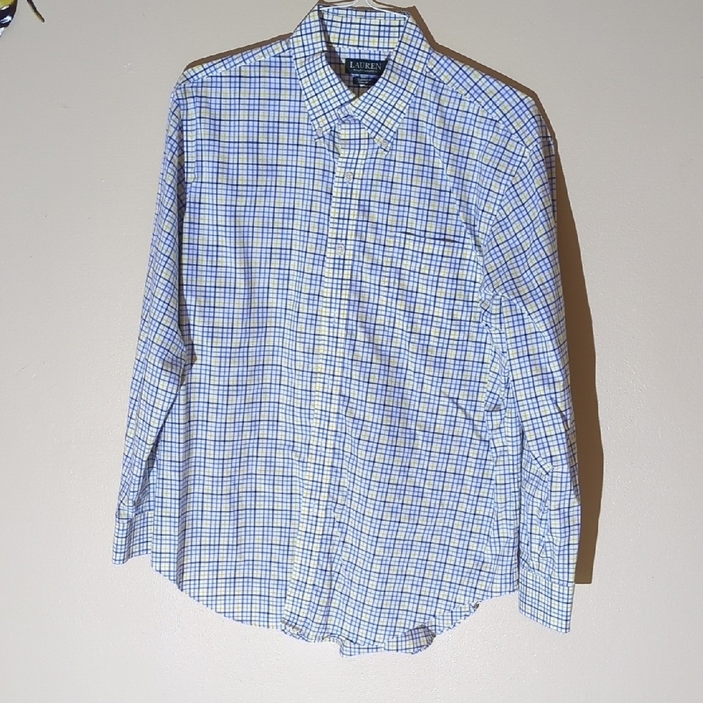 Lauren Ralph Lauren Blue and White Plaid Shirt - Picture 2 of 8